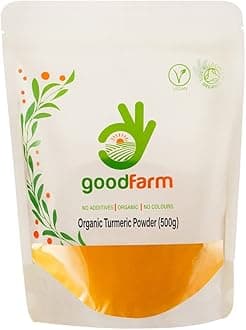 goodFarm Organic Turmeric Powder 500g - Premium Quality, Certified Organic | Vegan | Ayurveda | Superior Aroma & Taste | Anti-inflammatory & Other Health Benefits,GFTURM000500P0