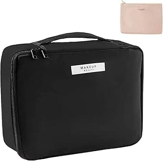 Queboom Travel Makeup Bag Cosmetic Bag Makeup Bag Toiletry bag for women and men (Black)