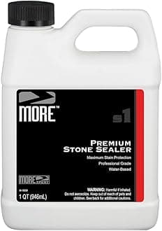 Premium Stone Sealer Stain Protection for Natural Stone Countertop and - Powerful, Water Based Formula [Quart / 32 oz.]