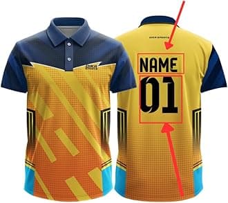 Dika Sports Custom Sports Cricket Jersey Customise t-Shirt for Men Personalised Name | 2 Year to 5XL