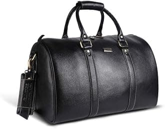HAMMONDS FLYCATCHER Duffle Bag for Travel (18") - Genuine Leather, Water-Resistant -Ideal Cabin Bag for Flight -Men and Women's Weekender Travel Bag for Luggage (18 Inch, Black)