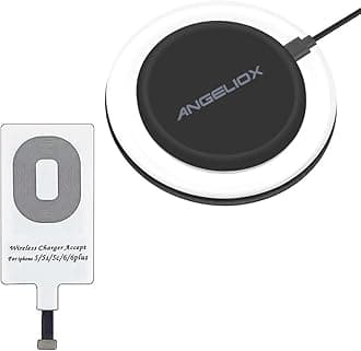 ANGELIOX Wireless Charger Charging Pad Charging Receiver Compatible with iPhone 7 Plus/7/6 Plus/6S Plus/6S/6/5S/5/SE/5C(Charging Receiver is Included)