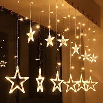 Desidiya® 12 LED Star String Light Warm White 138 LEDs, 3 Mtr Decorative Lights for Decoration Christmas, Wedding, Party, Home & Patio Decorative Lighting for Living Room, Parties, Weddings
