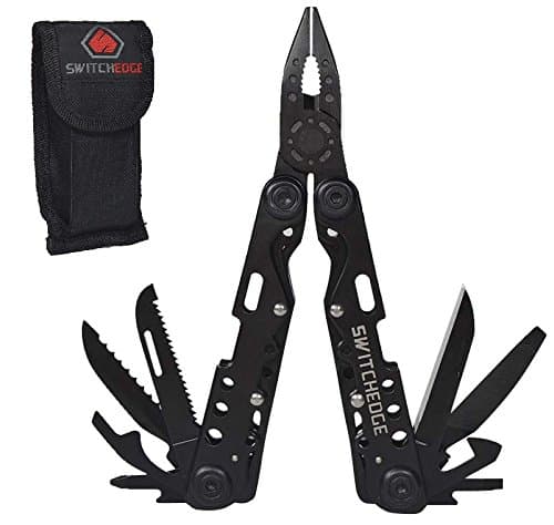 Shadow 14 Tools in One Multi-Tool Knife Spring Loaded Pliers with Handy Nylon Case