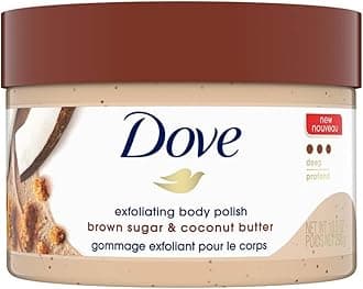 Exfoliating Body Polish Scrub For Dry Skin With Brown Sugar & Coconut Butter, Gently Exfoliates & Moisturizes For Instant Soft & Smooth Skin, Natural Ingredients, No Sulfate, Coconut Scent, 298g