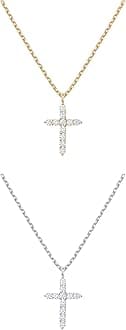 PAVOI 14K Gold Plated Cross Necklace for Women | Cross Pendant | Gold Necklaces for Women