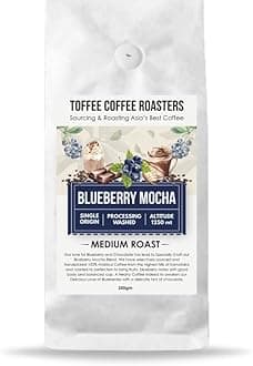 Toffee Coffee Roasters | Blueberry Mocha Coffee | Speciality Blend | 100% Arabica Medium Roast | Notes: Fruity & Blueberry | Grind: Moka Pot| Freshly Roasted| 250 g