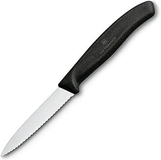 Blac 3.25 Inch Swiss Classic Paring Knife with Serrated Edge, Spear Point, Black, 3.25"