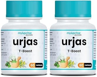 myUpchar Ayurveda Urjas Testo Supplement Capsule | Supplement for Men With Ashwagandha, Safed Musli, Gokshura & Kapikacchu | Improve Muscle Strength, Energy, Stamina | 60 Veg Capsules - Pack of 2