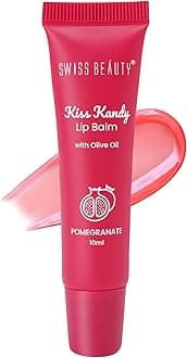Kiss Kandy Lip Balm with Olive Oil | Moisturising | Non-Sticky | Soft & Smooth Lips | Shade - Pomegranate, 10ml
