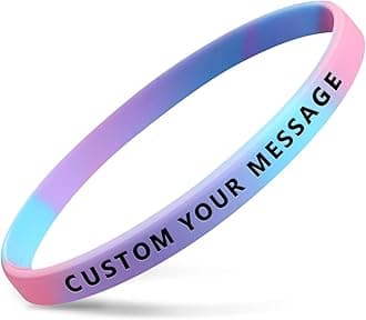 Custom Ultra Thin Silicone Wristbands-Personalized Customizable 1/4" Rubber Bracelets- Great for Activities, Support, Events, Gifts, and Fundraisers