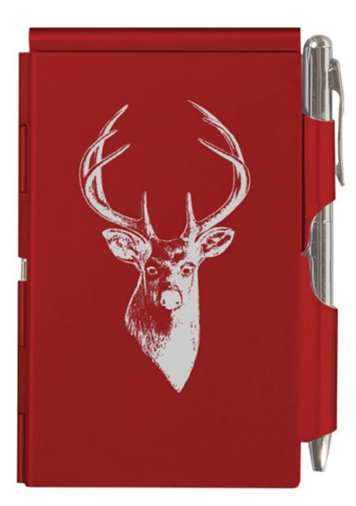 Wellspring Flip Notes-Red Portable Refillable Notepad-Buck/Deer Head (1642)