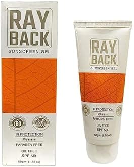 RayBack Sunscreen Gel With IR protection | Sunscreen With SPF 50 + | Paraben free, Oil Free | 50Gm