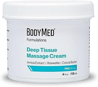 Formulations Deep Tissue Massage Cream, 4 oz. – Fragrance-Free, All-Natural Lotion for Massage Therapy – Leaping Bunny Certified – with Arnica Extract & Jojoba – Non-Staining, & Paraben Free