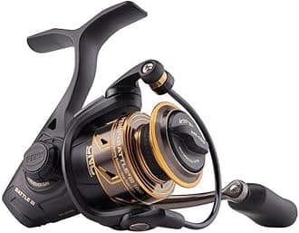 PENN Battle Spinning Reel Kit, Size 5000, Includes Reel Cover and Spare Anodized Aluminum Spool, Right/Left Handle Position, HT-100 Front Drag System