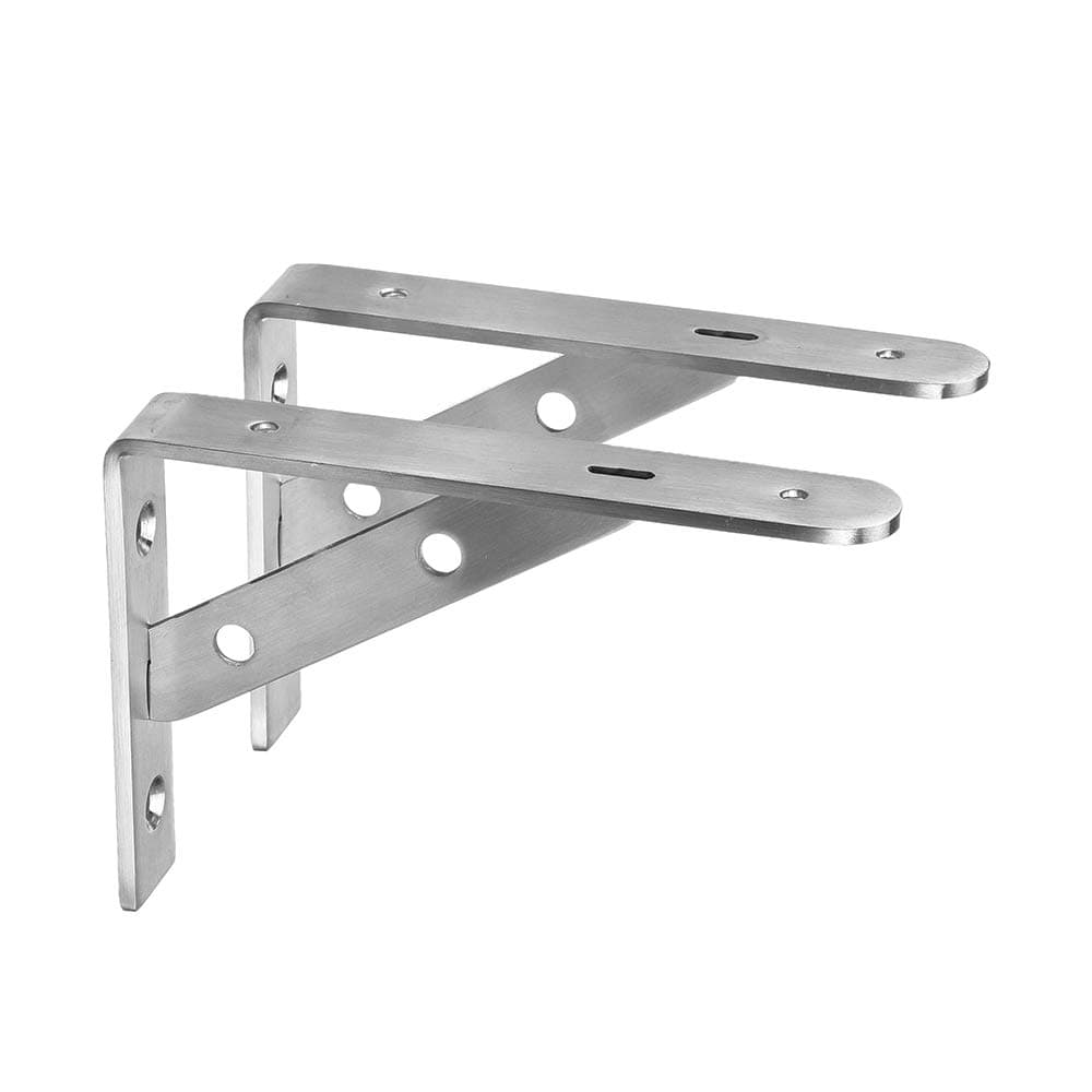 Shelf Bracket Corner Braces Joint Angle Bracket Shelf Support 150mm*102mm, SUS304 Stainless Steel Brushed Finish, 2 PCS, SBT150