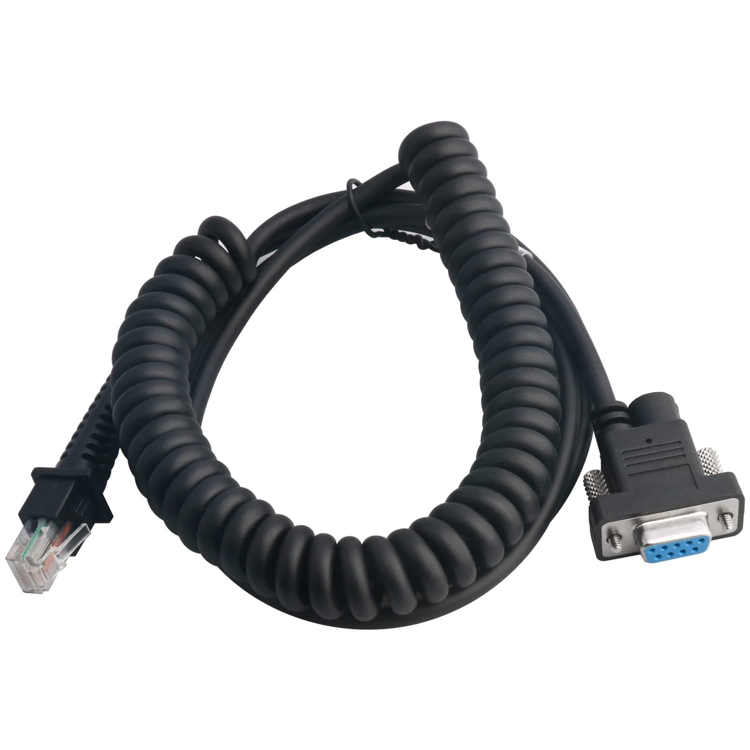 VOTTAN RS232 Barcode Scanner Serial Cable Compatible with Datalogic QD2131, QD2430, GD4400, GD4590, GPS4490 (3M / 9FT Coiled RS232 Port)