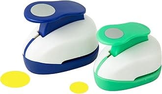 2PCS Circle Punch 1inch + 5/8inch Hole Punch Shapes Paper Cutter for Scrapbook, Bottle Caps, Earring Card, Nail Strips (16mm+25mm)