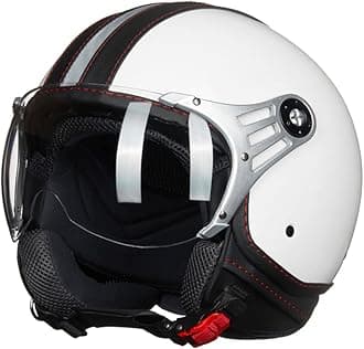 Retro Vespa Helmet Open Face Motorcycle Half Helmet Adult 3/4 Men's Women's Motorbike Helmet DOT Certified Electric Scooter Cruiser Jet Helmet Novelty German Outdoor Riding Helmet