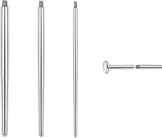 14G 16G 18G 20G Piercing Taper Piercing Ball Grabber Tool Stainless Steel Flat Back Earring Applicator Tool Threadless Insertion Pin Curved Body Piercing Kit for Ear/Nose/Navel/Lip/Eyebrow