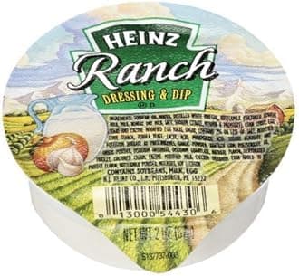 HeinzRanch Dressing Single Serve Dipping Sauce (60 ct Pack, 2 oz Dipping Cups)