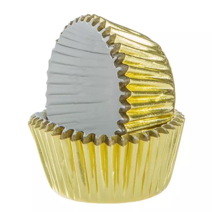Gold Foil Mini Candy Baking Cups - 100 Count