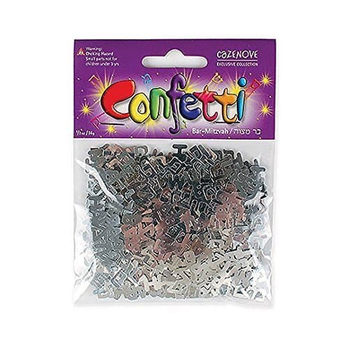 Bar Mitzvah Table Confetti, Silver