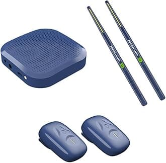 Virtual Electronic Drum Set, Air Drum Sticks Set, Electric Drumsticks, Air Drum with Drumsticks, Pedals, Bluetooth and 8 Sounds, Electric Tabletop Drum Set Machine for Beginners Adults Kids Gift (B)