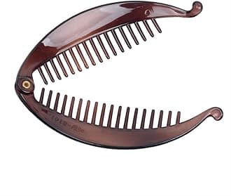 WANGCL 2Pcs Big Banana Hair Clips Clincher Rounded Edges Hair Comb Claws Hair Comb Fish Shape Grips Clamp Hair Accessories for Women Girls-Brown