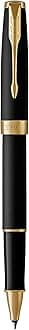 Parker Sonnet Rollerball Pen | Matte Black Lacquer with Gold Trim | Fine Point Black Ink | Gift Box