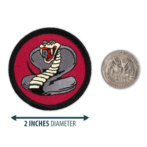 Maroon Cobra Patrol Patch - 2" Diameter Round Embroidered Patch (Sew-on)