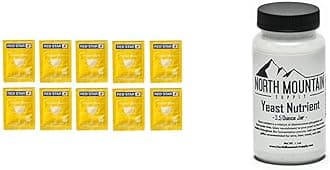 Red Star Red Star Premier Blanc Champagne Yeast (Pack of 10) & North Mountain Supply Food Grade Yeast Nutrient - 3.5 Ounce Jar