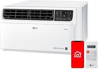 LG 14,000 BTU DUAL Inverter Smart Window Air Conditioner, 115V, Cools 800 Sq. Ft. for Bedroom, Living Room, Apartment, Quiet Operation, ENERGY STAR®, works with LG ThinQ, Amazon Alexa and Hey Google