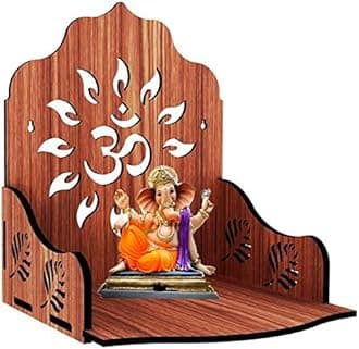 MANDIRAM SSI Wooden Mandir for Pooja Home Decoration Wall Mountend Beautiful Temple