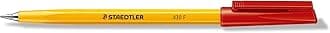 STAEDTLER Stick 430 F-2 Ballpoint Pen Fine Tip - Red (Box of 10)