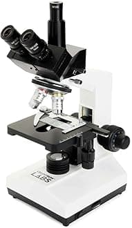 Celestron CB2000CF Compound Binocular Microscope w/40x - 2000x power, mechanical stage, Abbe condenser, 4 Fully achromatic objectives, 10x and 20x eyepieces, course and fine focus, 10 prepared slides, 3 color filters, emersion oil