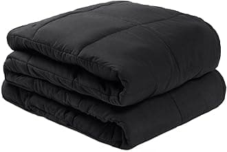 Brentfords Weighted Blanket Adult 8kg Black, Double Weighted Blanket Anxiety Relief for Adults Soft Comfy Heavy Blanket for Bed Sofas - 150 x 200cm, 8kg(17lb)