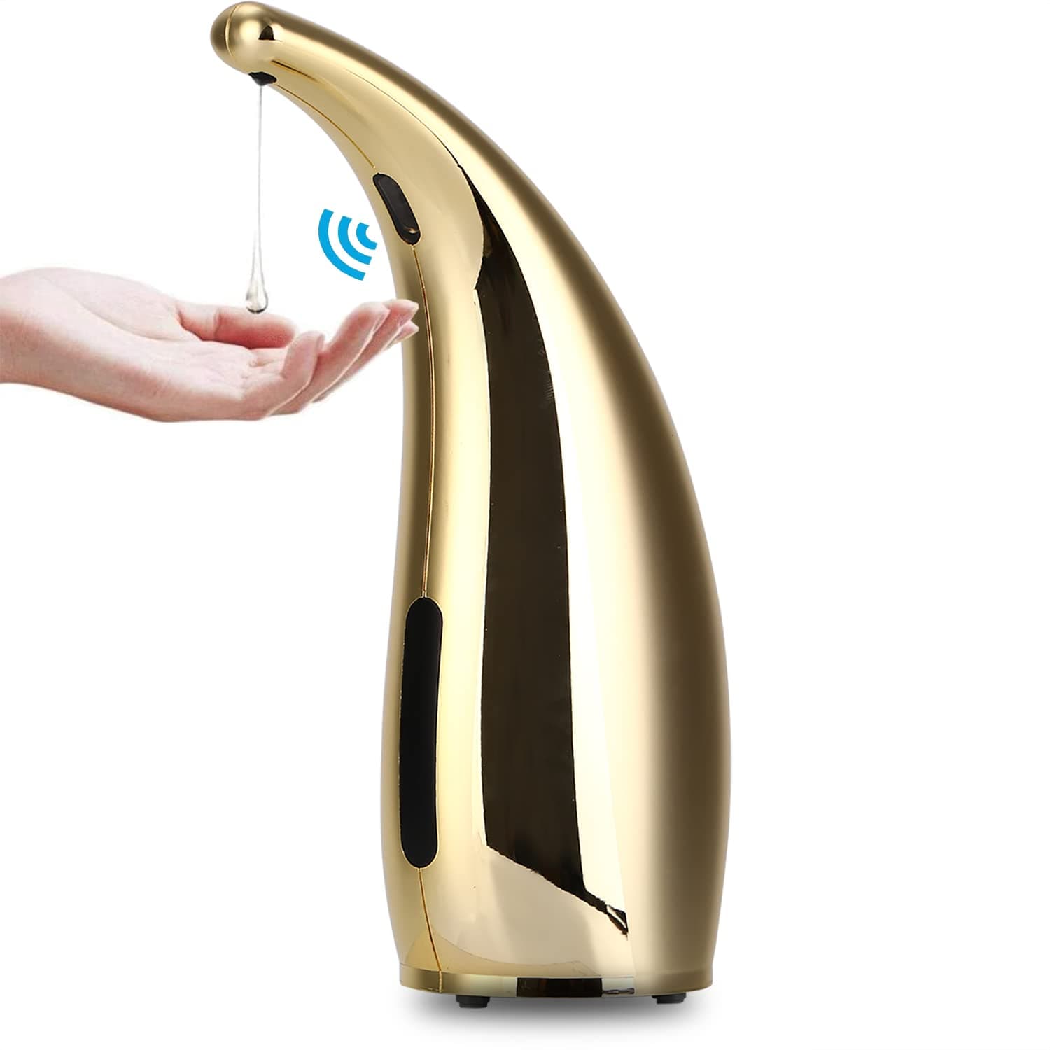 Automatic Soap Dispenser, 4 Levers Adjustable, Touchless Liquid Soap Dispenser, for Kitchen and Bathroom, with Infrared Motion Sensor, Waterproof, 300ml/11oz Gold