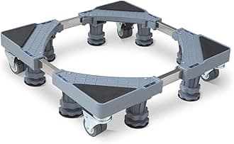 MaxWorks Washing Machine Base Stand with 4 Locking Wheels & 8 Strong Feet, Adjustable Flat Dolly Cart Mobile Base for Washer, Dryer, Refrigerator, Furniture and Appliance - 660 lbs Capacity