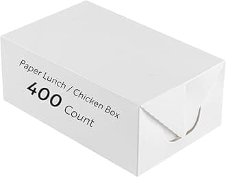 Restaurantware Bio Tek 47 Ounce To Go Boxes, 400 Rectangle Take Out Food Containers - Fast Top Closure, Disposable, White Paper Carry Out Containers, Greaseproof, For Burgers Or Fried Chicken