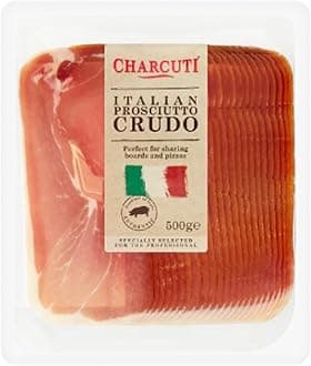 Charcuti Italian Prosciutto Crudo 500g x 6 | Authentic Dry-Cured Italian Ham | Premium Sliced Deli Meat | Antipasto, Sandwiches & Charcuterie | 3kg Bulk Pack