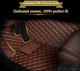 Custom Making Car Floor Mats for Mercedes-Benz G,GL,GLA,GLB,GLC,GLE,GLK,GLS,M,ML 2000-2023 Non-Slip Leather Floor Liners (Red+Beige)