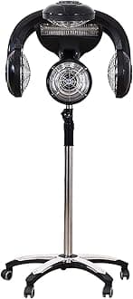 1400W Professional Hair Dryer with Smooth Wheels, Standing Hair Dryer, Hair Hood Dryer for Hair Salon or at Home Hair Care, Black