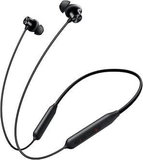 Oneplu's Bullets Z2 Bluetooth Wireless in Ear Earphones with Mic, Bombastic Bass - 12.4 mm Drivers, 10 Mins Charge - 20 Hrs Music, 30 Hrs Battery Life, IP55 Dust and Water Resistant (Magico Black)