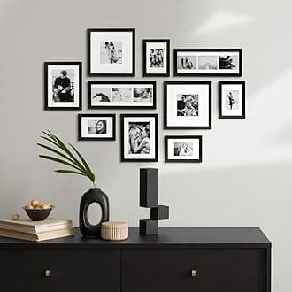 ArtbyHannah Assorted Sizes Gallery Wall Frame Set, Black Picture Frame Collage for Living Room, Staircase & Home Decor (Small)