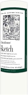 400 Series Recycled Sketch Roll, Fine Tooth Surface, Wood,Paper, White, 36" x10 Yards