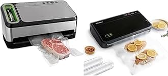 FoodSaver 4800 Series Vacuum Sealer Machine & Vacuum Sealer Machine with Automatic Bag Detection, Sealer Bags and Roll, and Handheld Vacuum Sealer for Airtight Food Storage and Sous Vide, Black