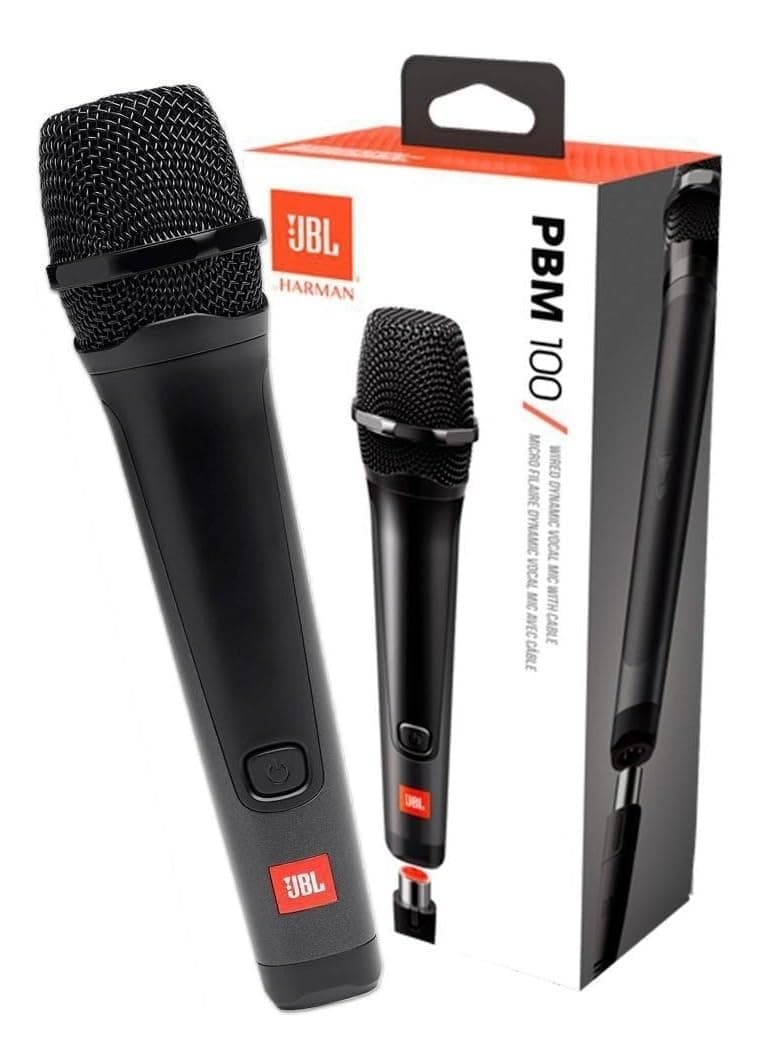 PBM100 Wired Dynamic Vocal Mic with Cable, Quality Performance, Plug and Play, Cardioid Polar Pattern, Stage-Quality Casing, Wire Mesh Cap + Windscreen - Black, JBLPBM100BLK, Auxiliary