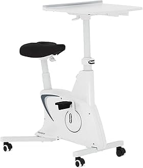 - FLEXISPOT Exercise Bike with 2D Desktop, Space Saving Under Desk Bike with Removable Desk, Stationary Bikes Indoor Bikes with 300LBS Heavy Duty 8-Level Resistance Flywheel Optional LCD, V9PRO/V9MAX