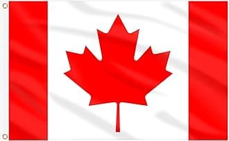 AhfuLife 2 Pcs Canada Flag 3 x 5 Ft, Large Canadian Flags for Outside - Double Side with Brass Eyelets for Olympic Party Decorations, Bar Garden Street Decoration Indoor Outdoor